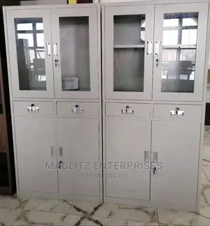 Metal Book Shelf With Top Glass