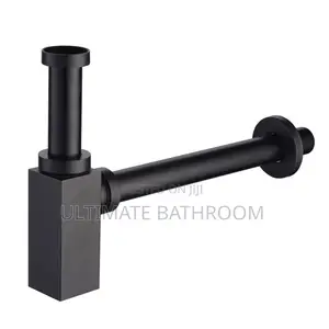Sqaure Shape Black Bottle Trap For Washing Hand Basin