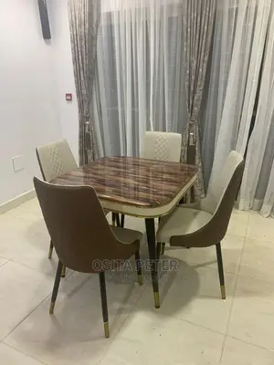Exotic 4 Seater Marble Top Dining Table With Chairs.