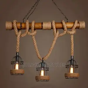 Retro Vintage Hemp Rope Pendant Light