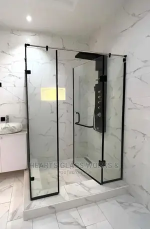 Shower Enclosure With Matt Black Rust Free Accessories