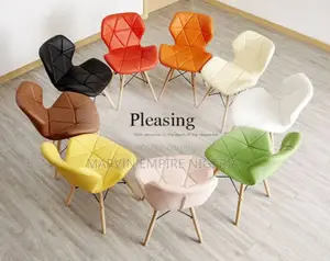 Leather Dining Chair With Wooden Legs in Different Colors
