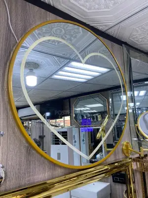 80×80cm Gold Frame Mirror With Bluetooth