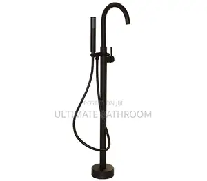 Round Black Bath Tap Mixer For Acrylic Bathtub 🛀