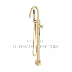 Round Shape Gold Standing Bath Tap Mixer For Acrylic  🛀