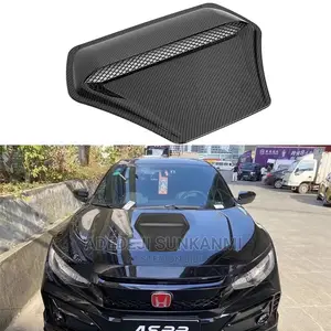 Car Decorative Air Flow Intake Hood Scoop Vent Carbon Fiber