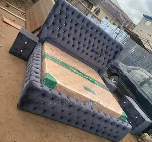 Luxury 6 X 6 High Back Rest Fabric Padded Bedframe