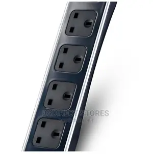 Masterplug BLACK 4 Socket Power Surge Protected Lead + 2 USB