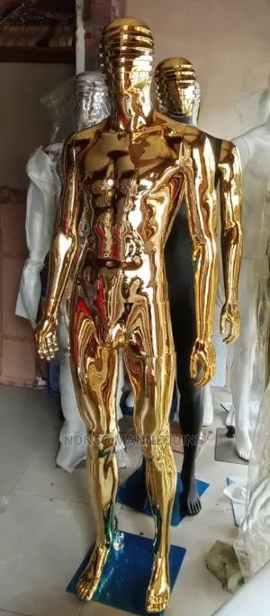 GOLD SPIDER FACE Chrome Male Mannequin