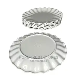 6pcs Melamine Flat White Plate