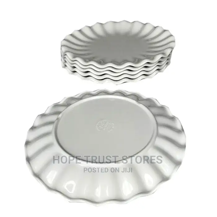 6pcs Melamine Flat White Plate