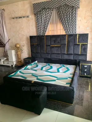 Quality 6 X 6 High Back Rest Padded Bedframe With Bedside Drawers.