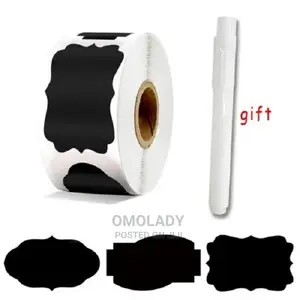 300pcs Black Waterproof Labels For Jar, Bottle And Box