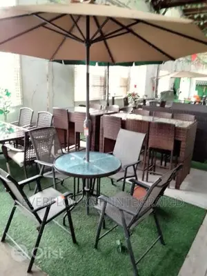 Outdoor Table, 4 Chairs and Umbrella