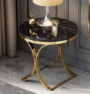 Black Marble Side Stool