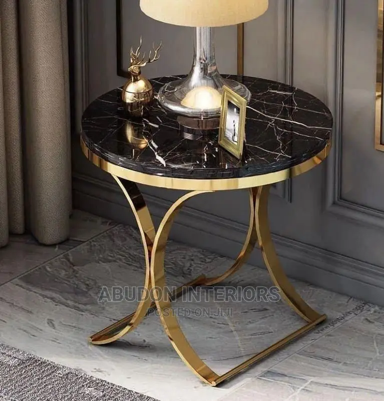 Black Marble Side Stool