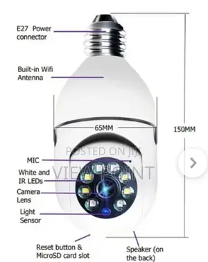 Bulb Camera 1080p Security - PTZ 360 Degree