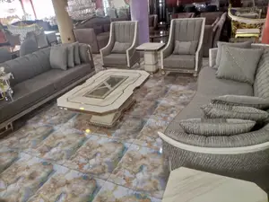 Modern 8 Seater Living Room Living Fabric Made Royal Sofa Chair.