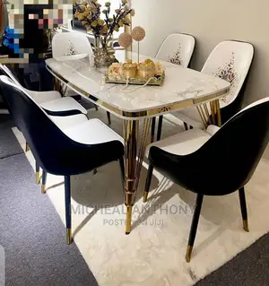 Executive Dinning Table by Six Marble Top High Quality