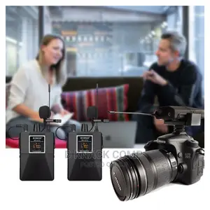 BOMGE 30 Channel UHF Wireless Dual Lavalier Microphone Lapel