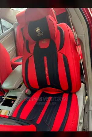 5 Seater Leather Car Seat Cover Red and Black