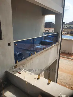 Frameless Blue Glass Handrail