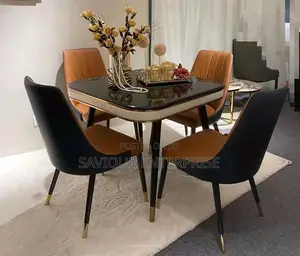 Marble Round Dining Table With Executive Chair
