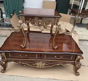Quality Luxury Royal Wooden Center Table With Side Stool