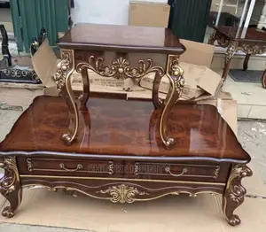 Quality Luxury Royal Wooden Center Table With Side Stool