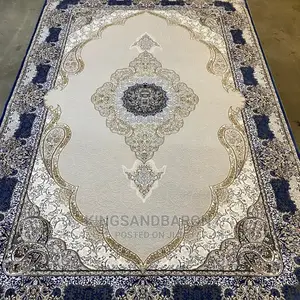 8*11fts Blue and Gold Iranian Premium Quality Rug )
