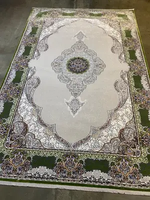 5*7fts Beige and Cream/Green Quality Iranian Rug (4*6,7*10,8*11,1