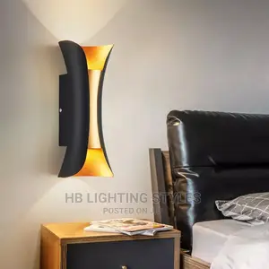 Black Golden Led Wall Light Up Down