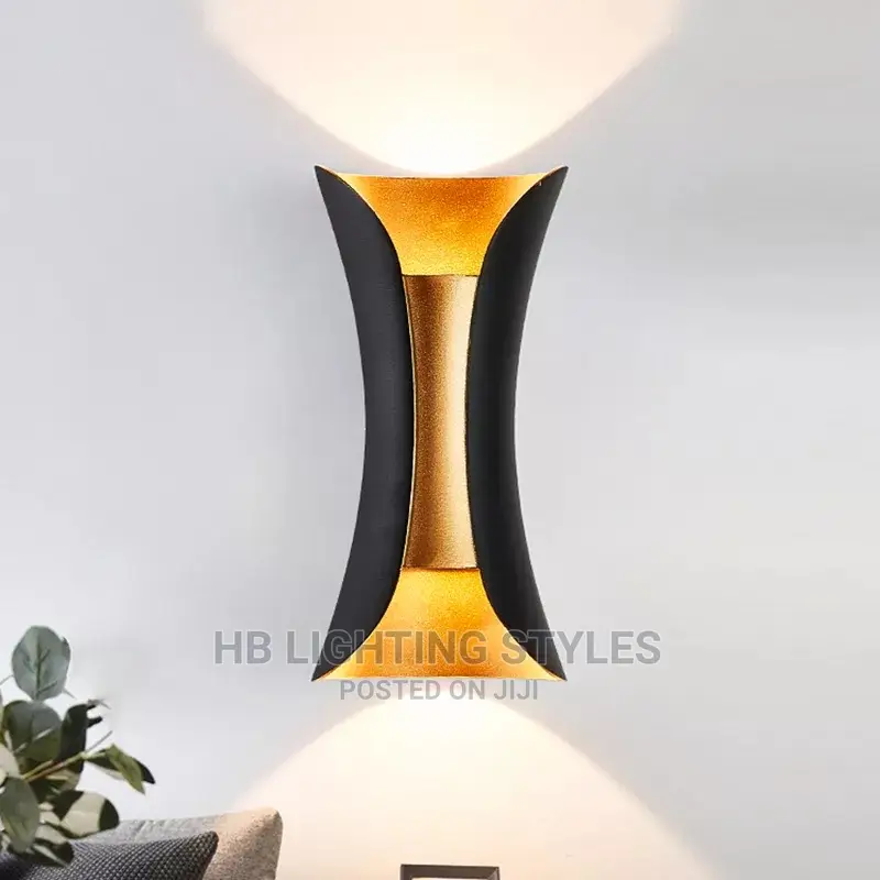 Black Golden Led Wall Light Up Down