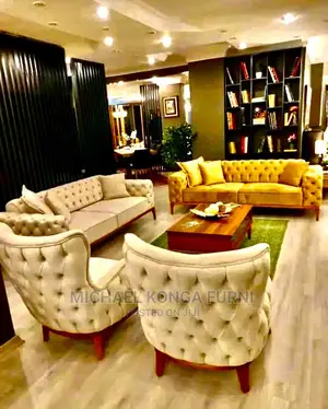 Classic 7 Seater Living Room Fabric Made Sofa Chair.