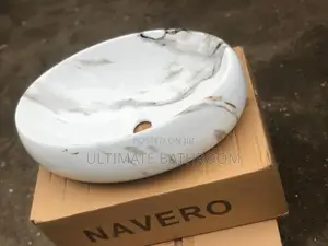 Egg Shape White Cararah Counter Top Basin