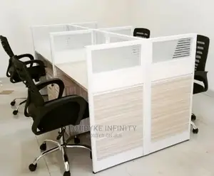 High Quality Office Wooden Workstation Table With 4 Chairs.