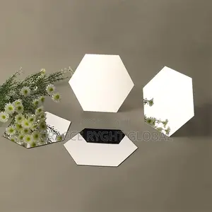 12pcs Hexagon Decor Sticker Mirror