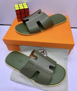 Original Hermes Leather Slipers