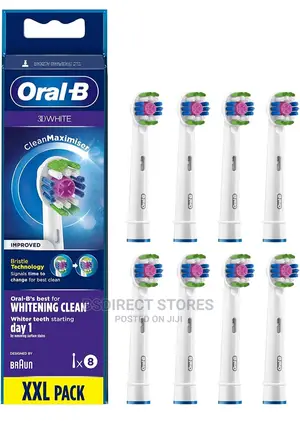 Oral B 3D White 8 Replacement Heads With Cleanmaximiser Tech