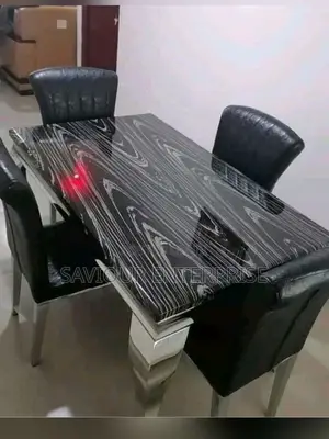 Luxury 6 Seater Marble Top Royal Dining Table Set.