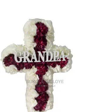Unique Cross Funeral Wreath With Preferred Inscription