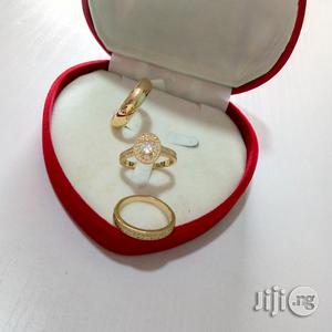 Aaa Zircon Gold Wedding Engagement Ring 08 in a Box