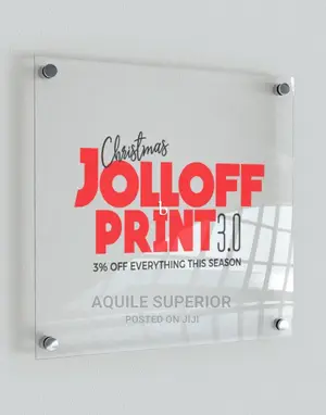Acrylic Office Signage With Vinyl Lettering, Reception Name Board