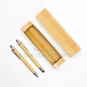 2 in 1 Wooden Bamboo Retractable Stylus Ballpoint Pen Set100