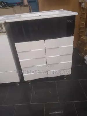 Black and White Bathroom Cabinet