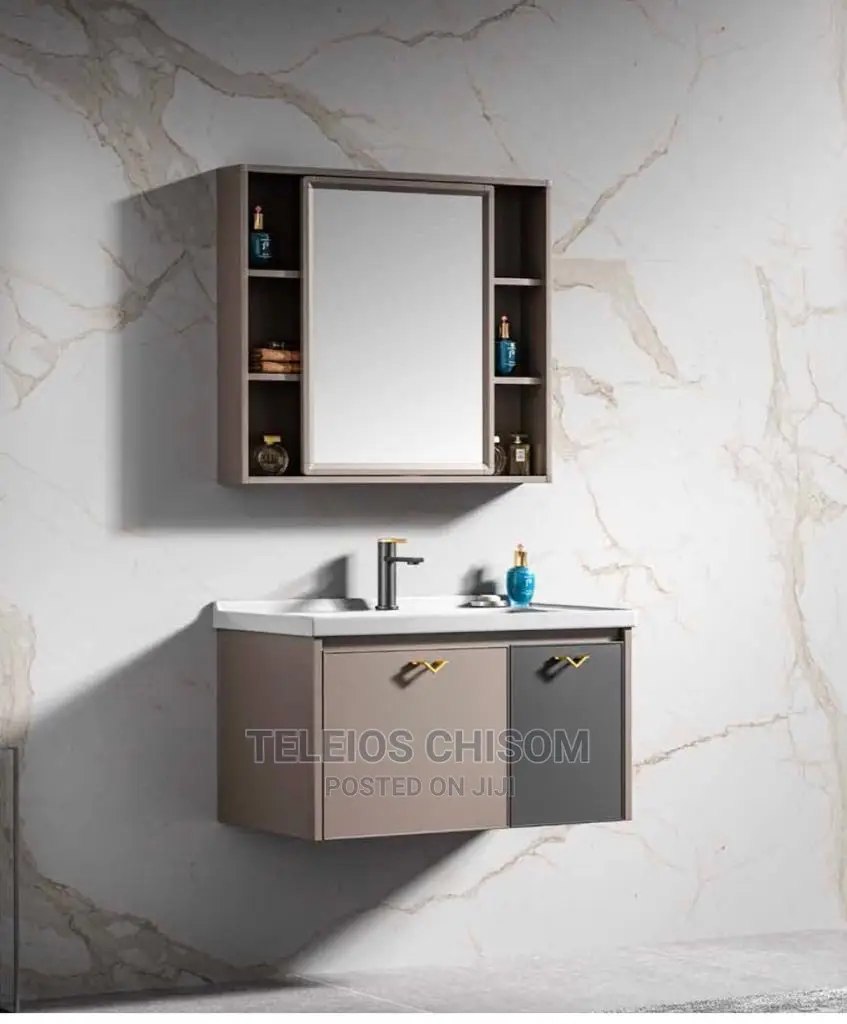 Cabinets and Basin Brown