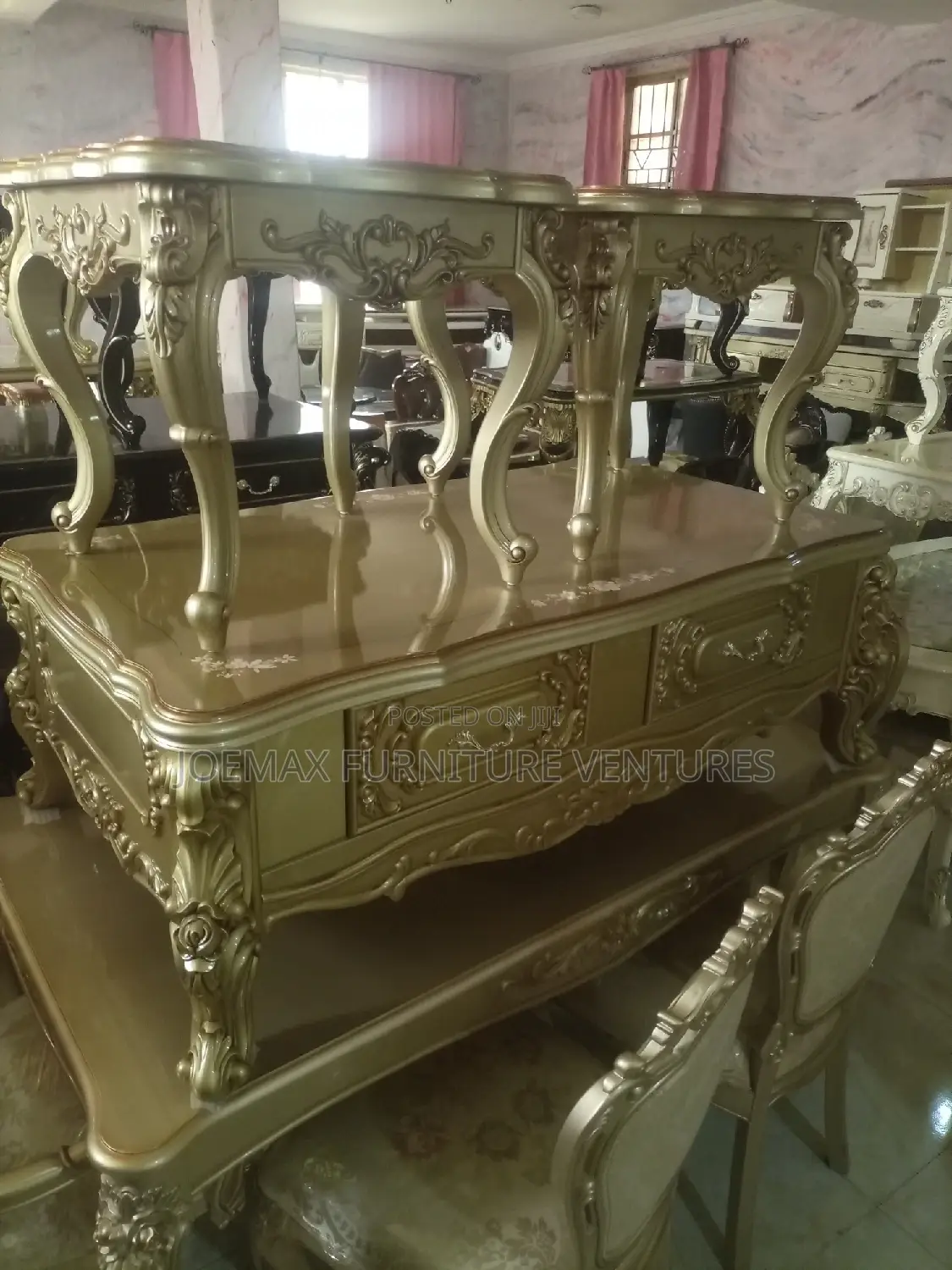 Royal Center Table With Two Side Stools.