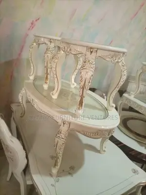 Center Table Set With Two Side Stools.