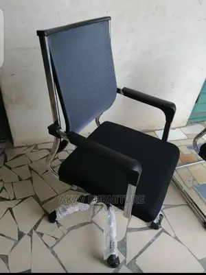 Grey and Black Swivel Chair