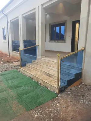 New Frameless Glass Handrails With Gold Accessories